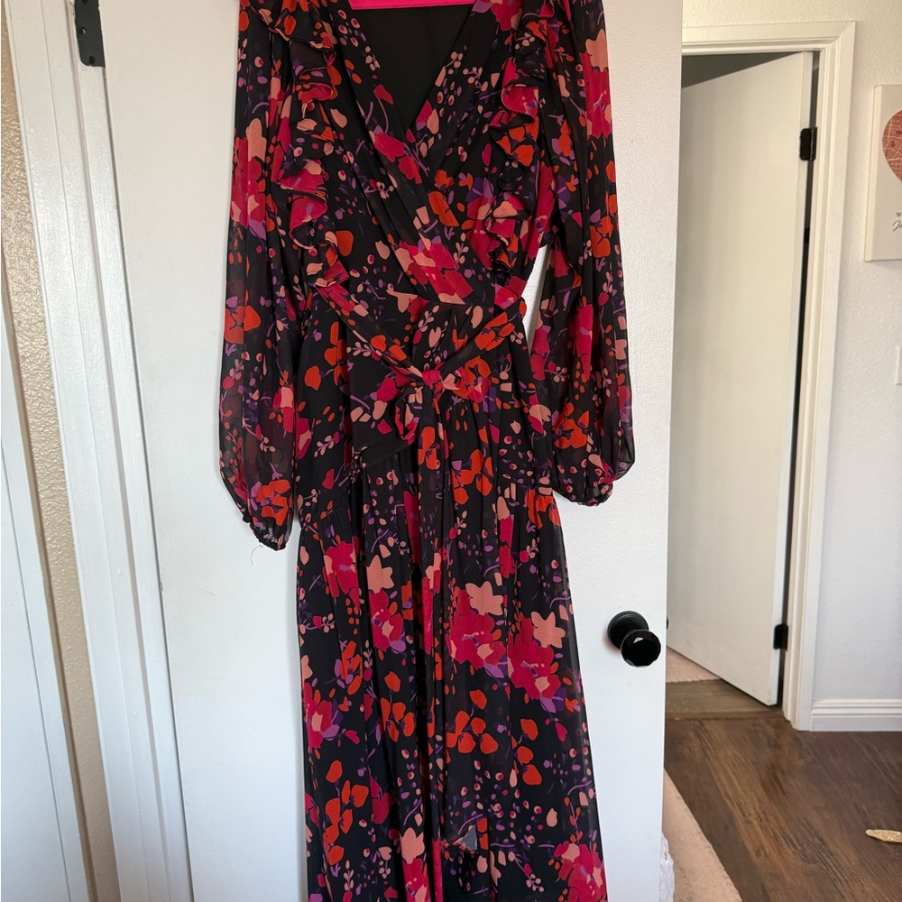 SLATE AND WILLOW FLORAL MIDI WRAP DRESS- EUC- XXL - Picture 11 of 16